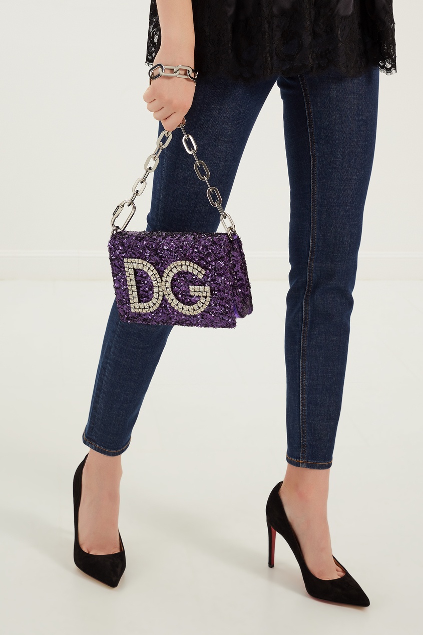 фото Фиолетовая сумка dg girls с отделкой dolce&gabbana