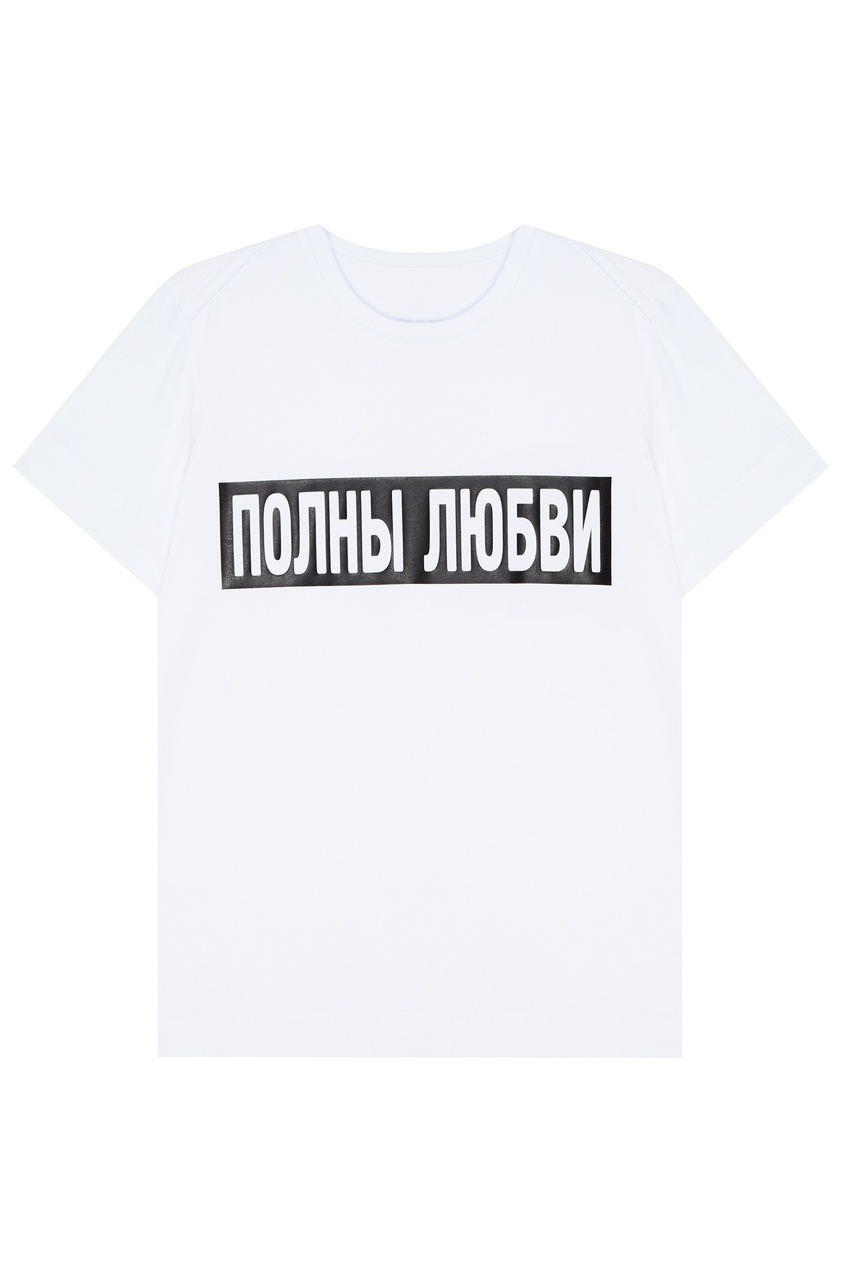 фото Белая футболка с надписью ll by litkovskaya