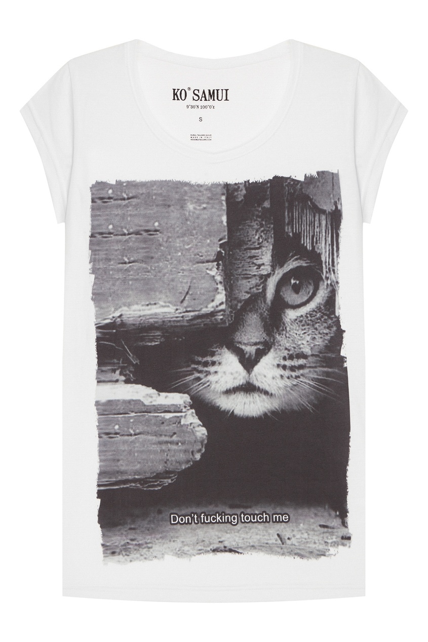 

Белая футболка с фотопринтом Feline, Белый