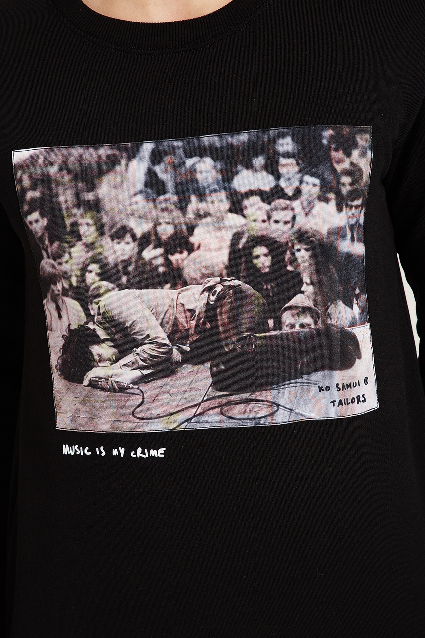 фото Черный свитшот с фотопринтом James — Jim Morrison Ko samui