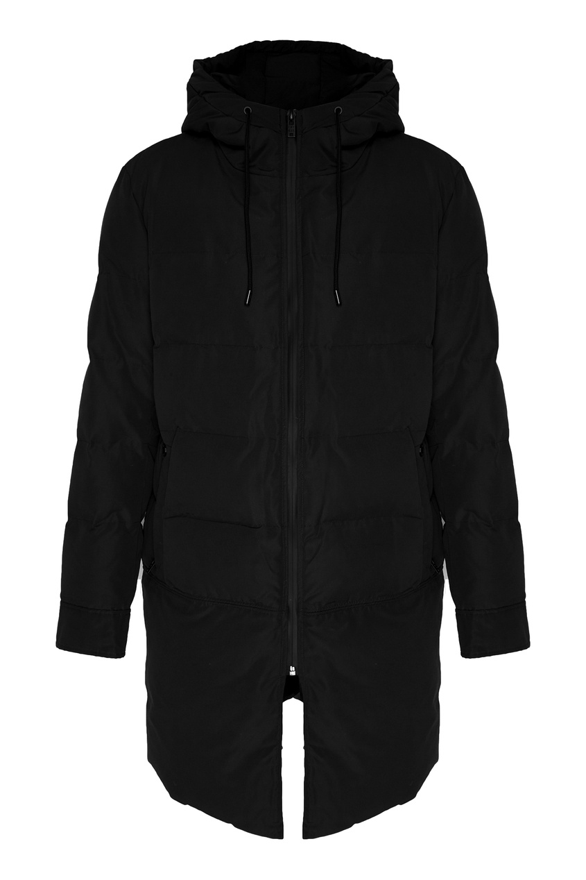 фото Утепленное стеганое пальто черного цвета Papermint