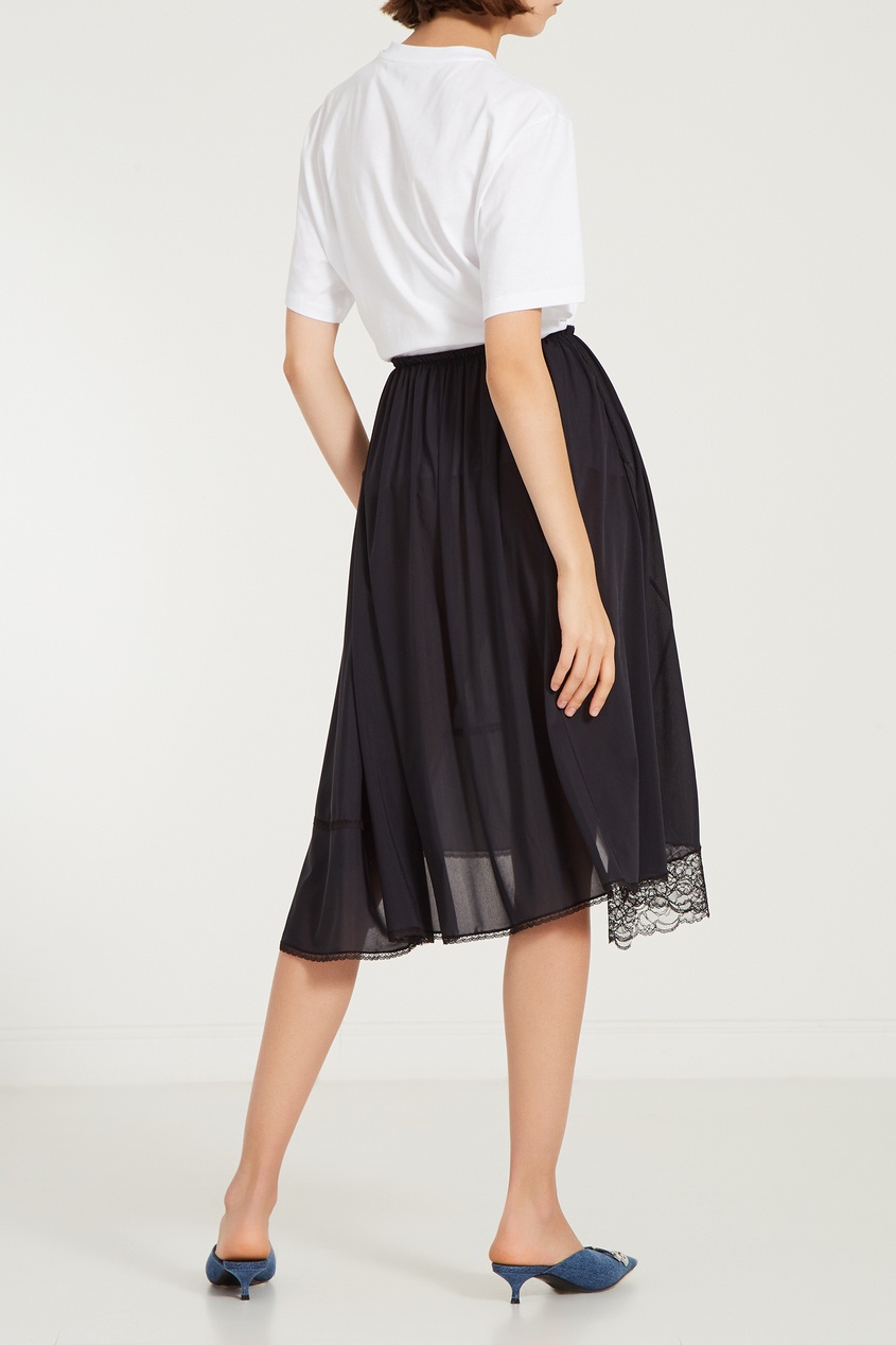 фото Черная юбка в бельевом стиле balenciaga