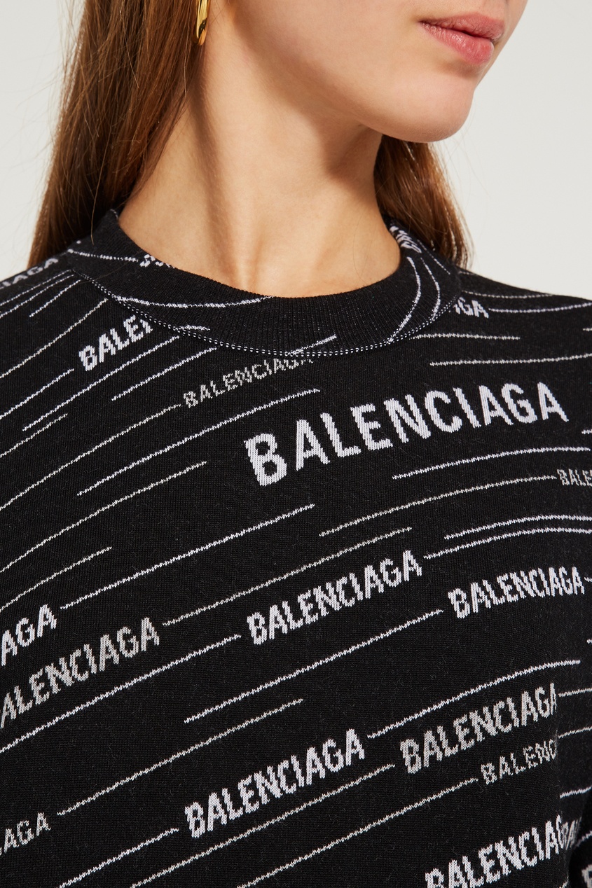 фото Черно-белый джемпер с принтом Balenciaga