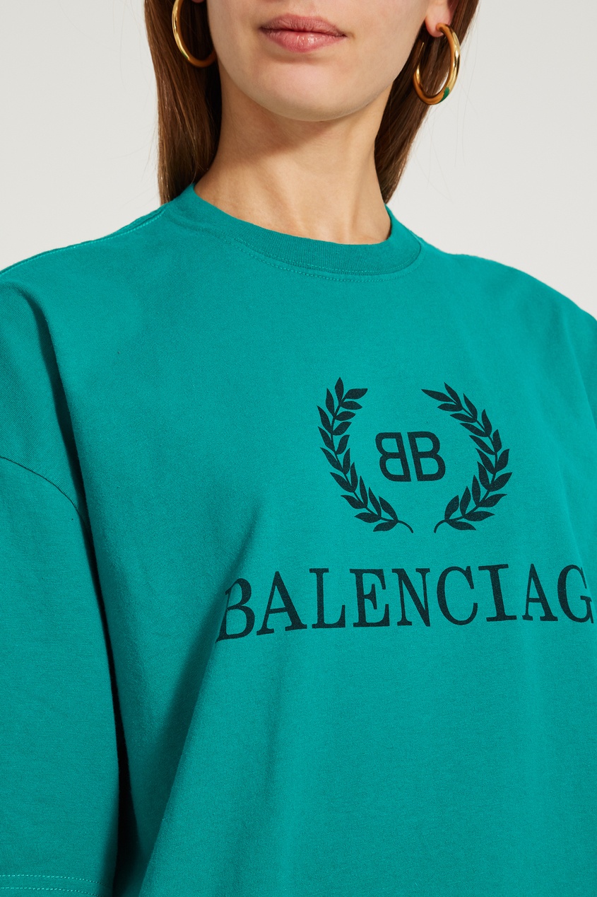 фото Зеленая футболка bb balenciaga