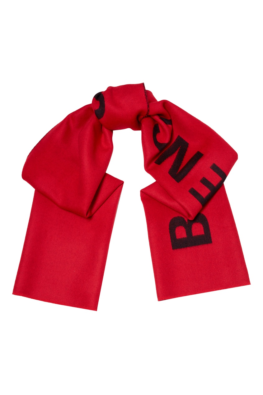 фото Красно-черный двухсторонний шарф с логотипом balenciaga