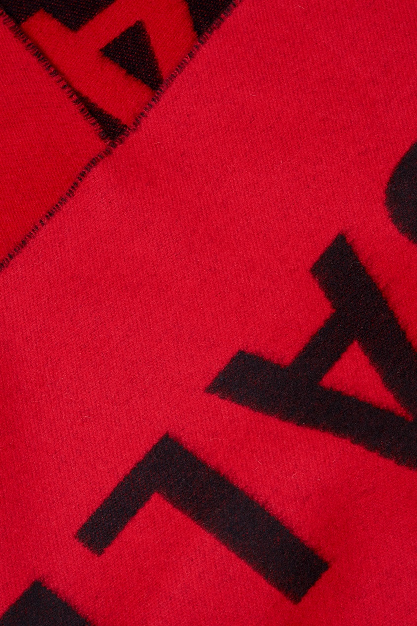 фото Красно-черный двухсторонний шарф с логотипом balenciaga