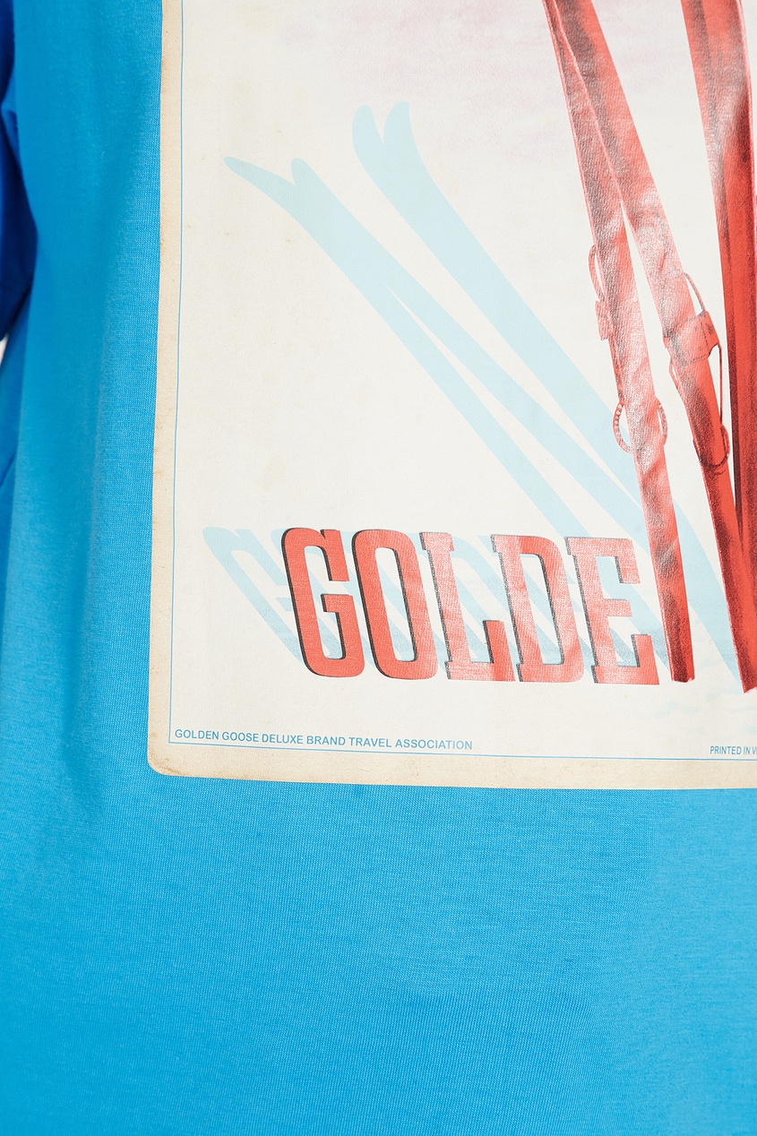 фото Голубая футболка golden golden goose deluxe brand