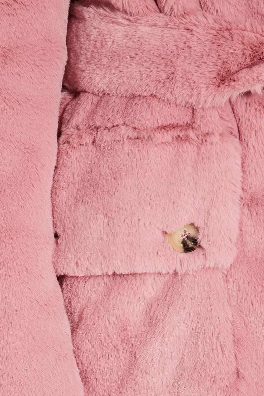 фото Розовое пальто из искусственного меха stella golden goose deluxe brand