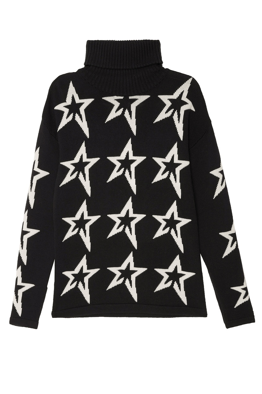фото Черный шерстяной свитер со звездами perfect moment