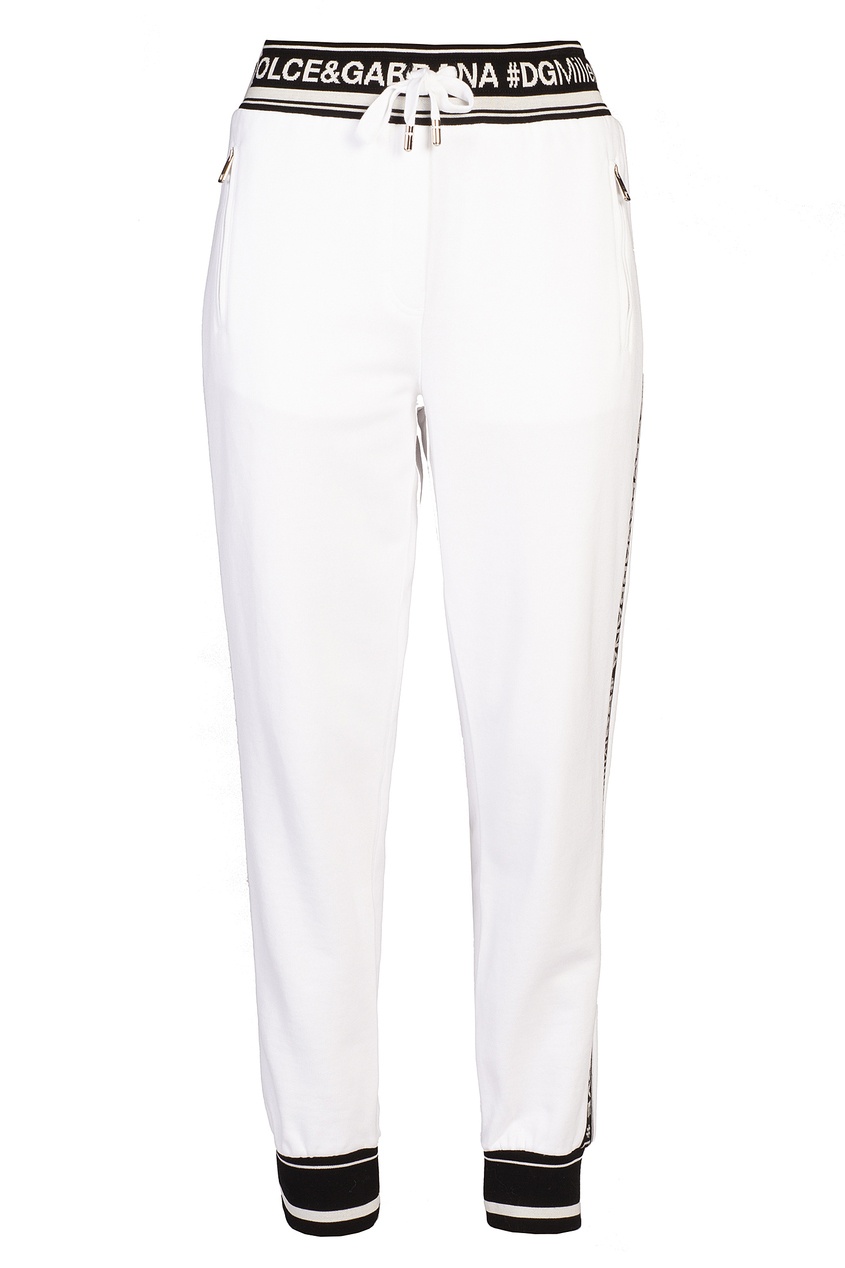 фото Белые брюки с контрастной отделкой dolce&gabbana
