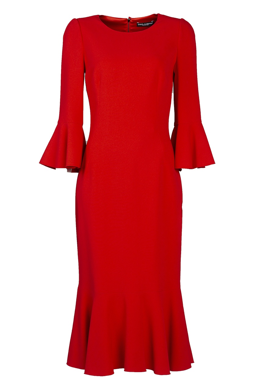 фото Красное платье с воланами dolce&gabbana