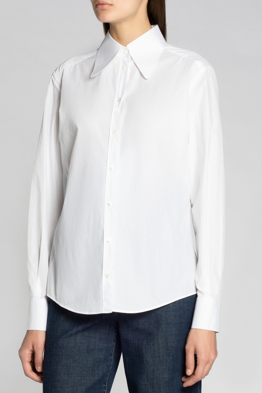 фото Белая рубашка с длинными рукавами dolce&gabbana