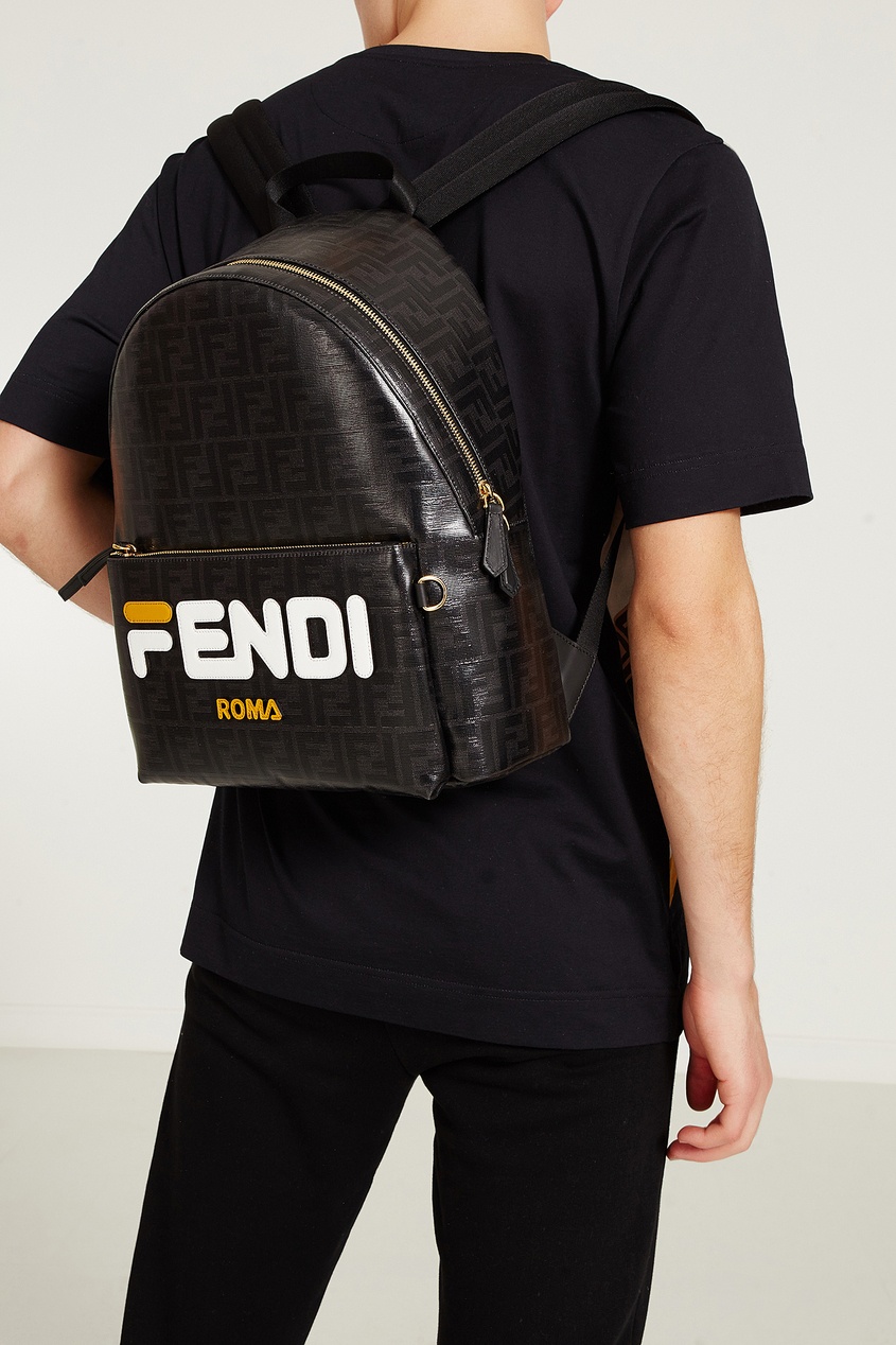 фото Черный рюкзак с логотипами Fendi x FILA