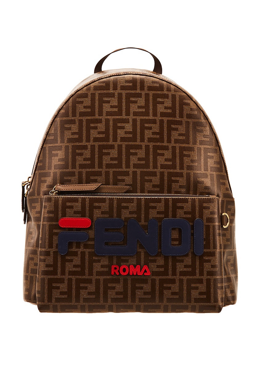 

Коричневый рюкзак с логотипами Fendi x FILA, Multicolor