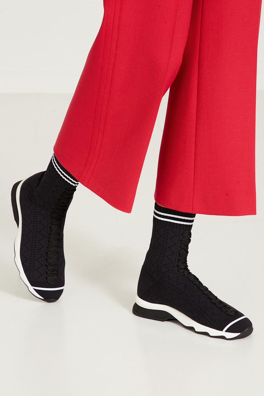 фото Текстильные ботинки со шнуровкой Fendi