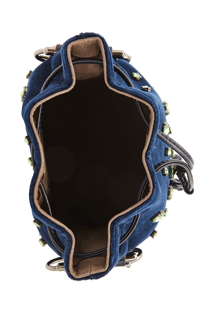 фото Темно-синяя сумка с кристаллами fendi