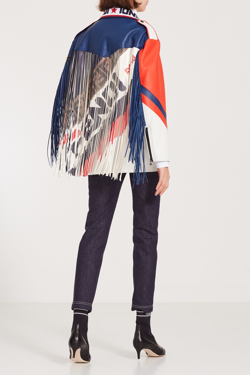 фото Кожаная куртка с контрастной отделкой Fendi