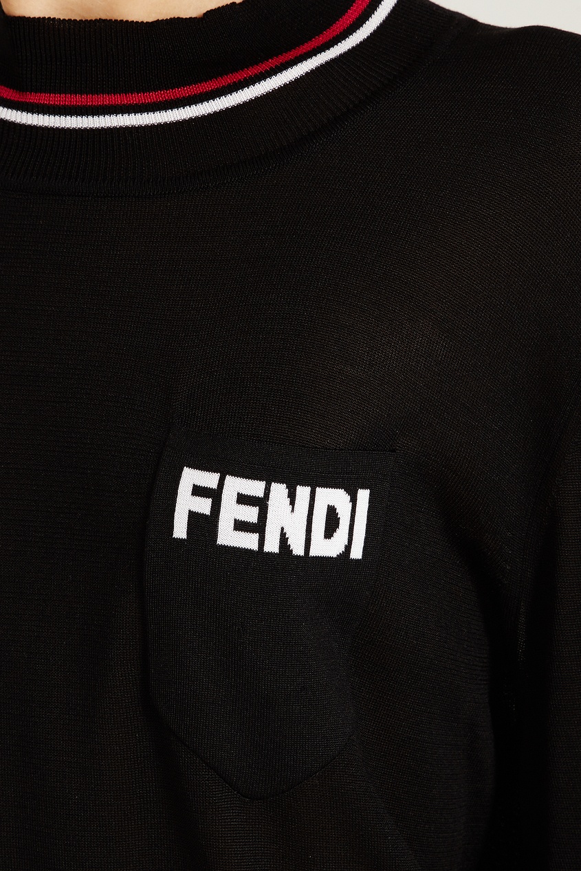 фото Черный шелковый джемпер Fendi