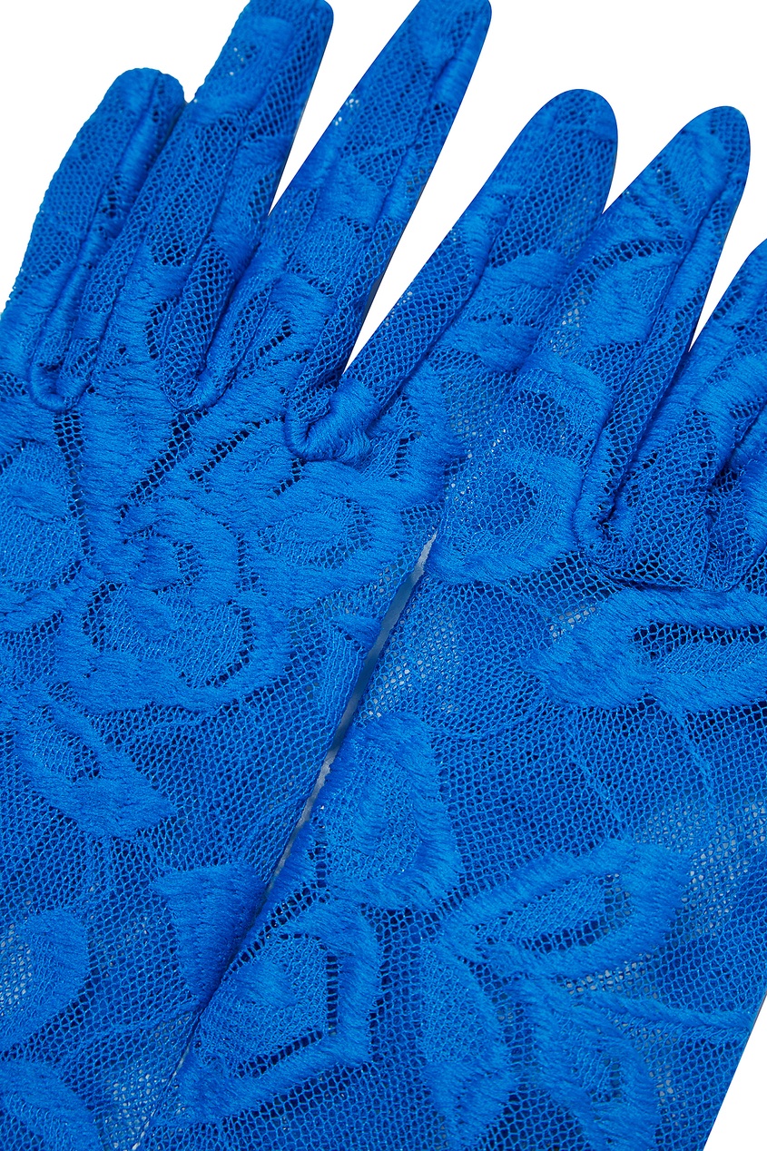 фото Голубые кружевные перчатки gucci