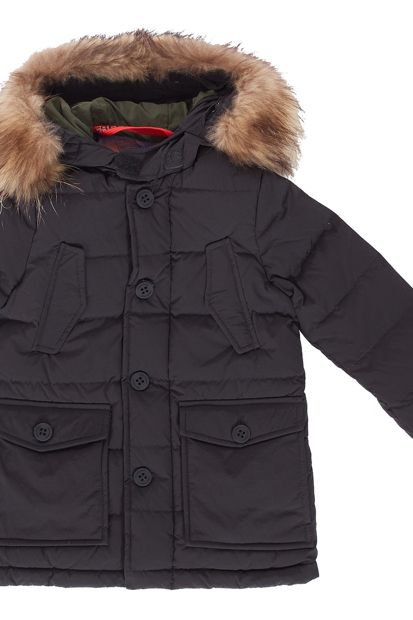 

Черная куртка с контрастным мехом, Черный