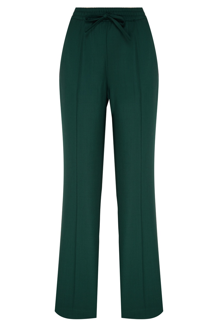 Темно зеленые брюки женские