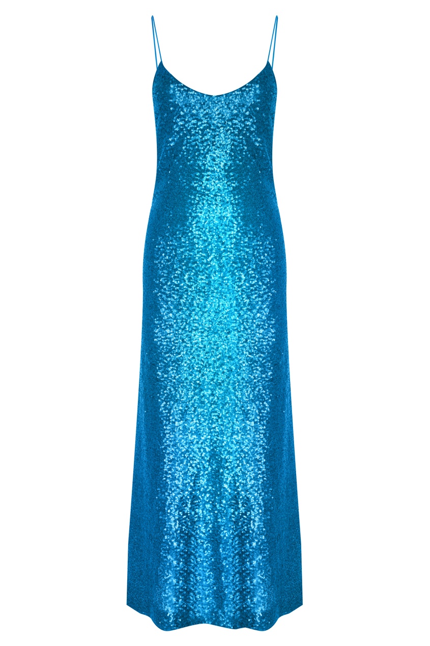 

Синее платье с пайетками, Голубой