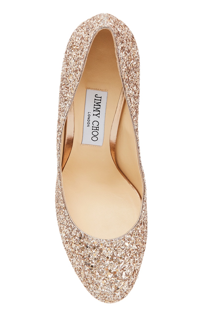 фото Золотистые туфли с глиттером billie 100 jimmy choo