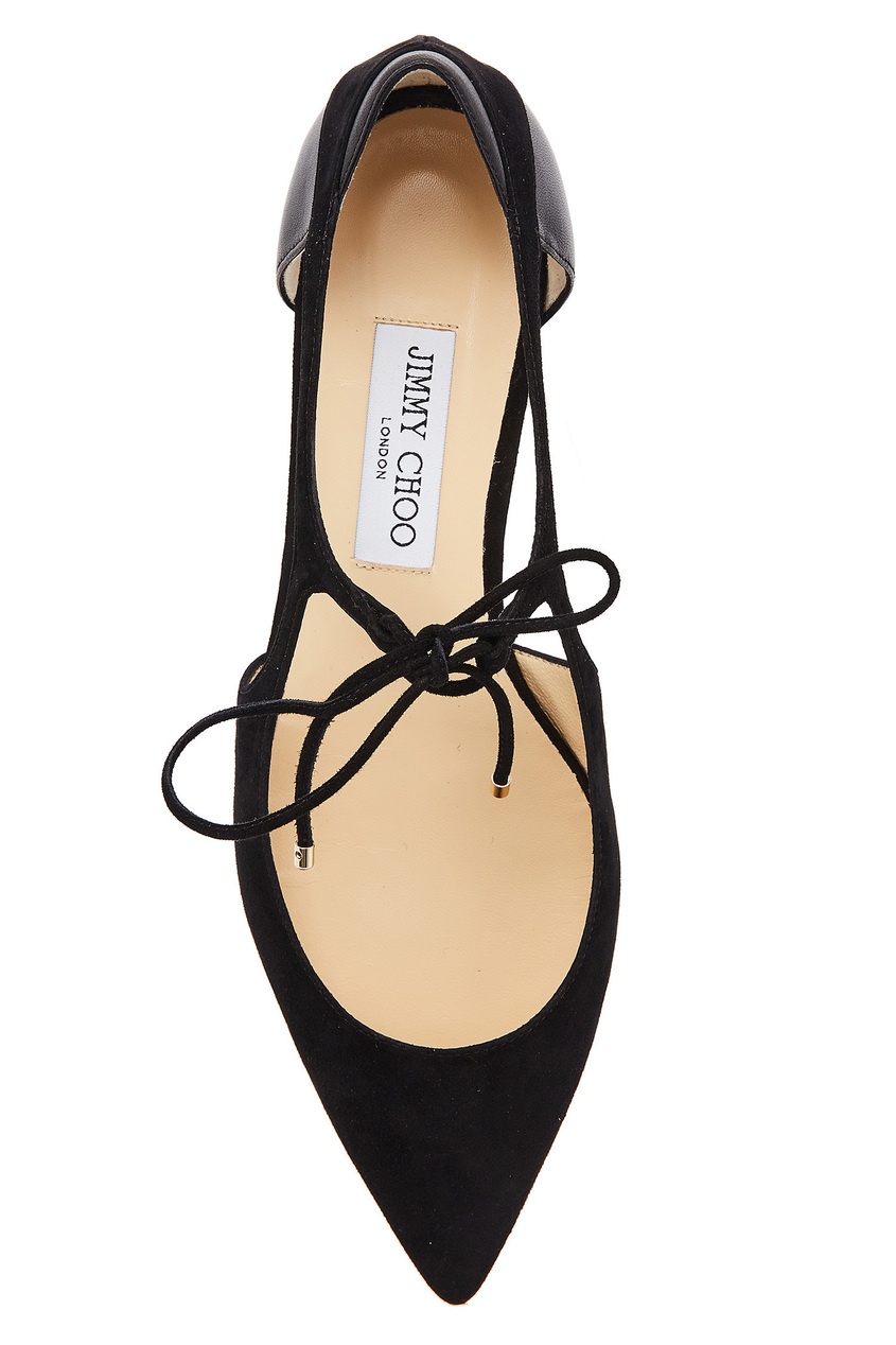 фото Черные балетки vanessa flat jimmy choo