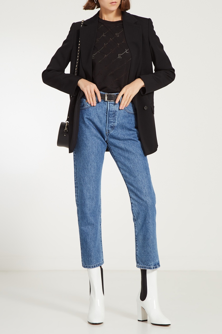 

Черная футболка с ажурными звездами, Черный