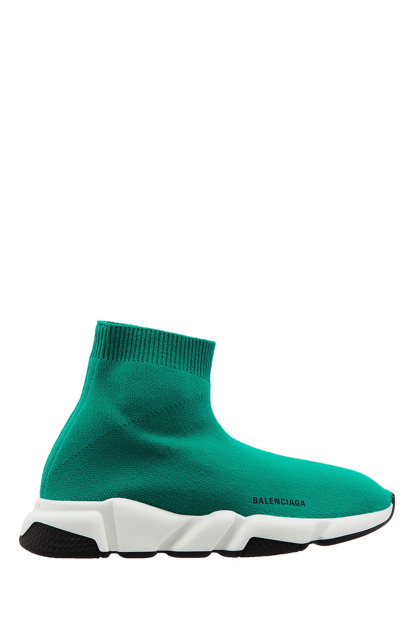 фото Зеленые текстильные кроссовки speed balenciaga