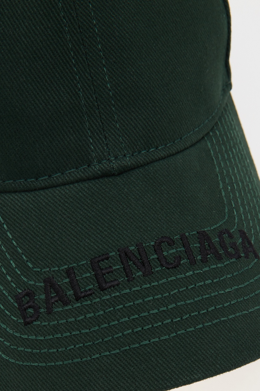фото Темно-зеленая кепка с логотипом balenciaga