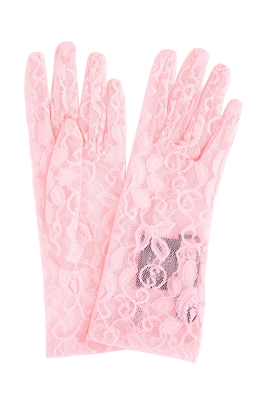 фото Розовые кружевные перчатки Gucci