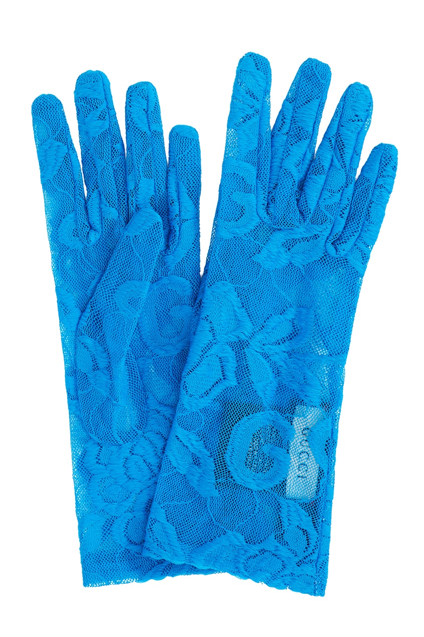 фото Голубые кружевные перчатки Gucci