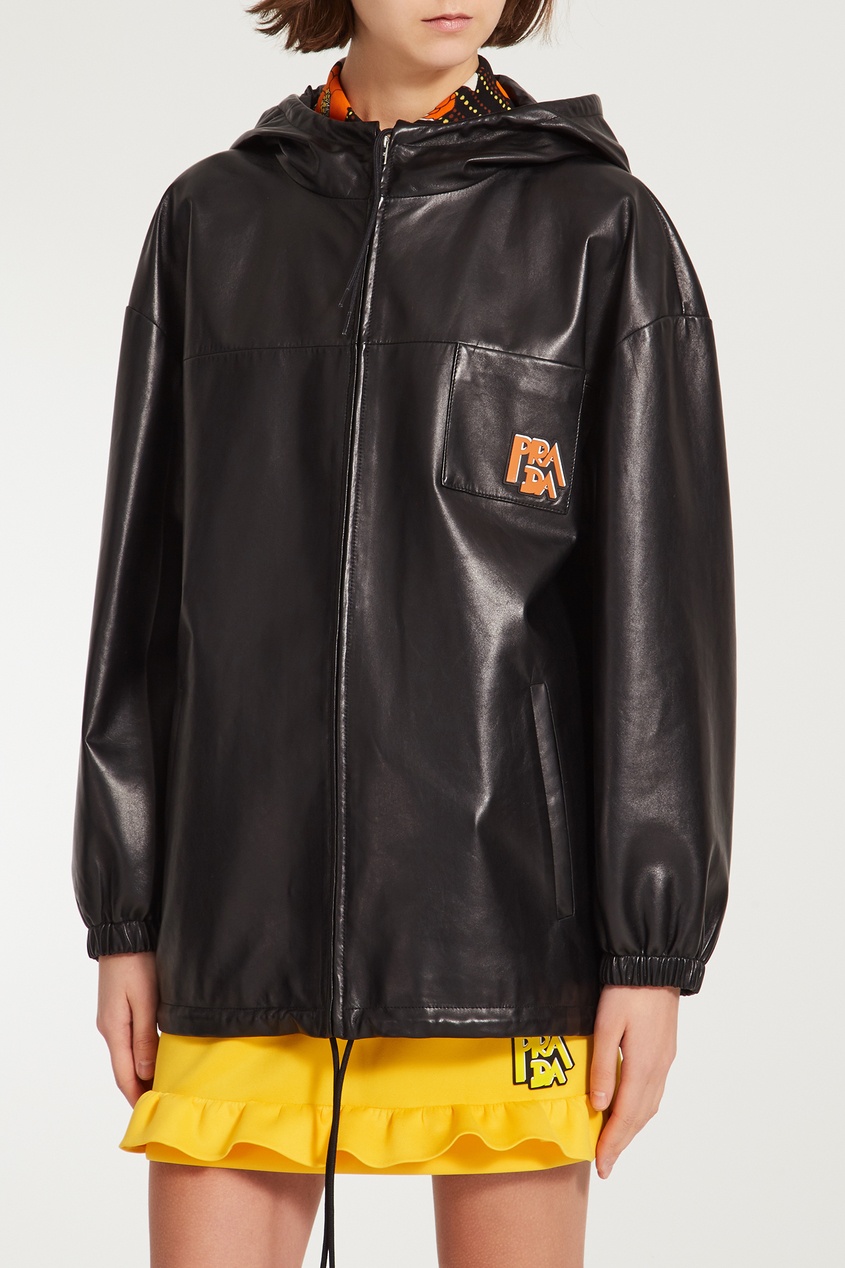 фото Кожаная куртка с капюшоном Prada