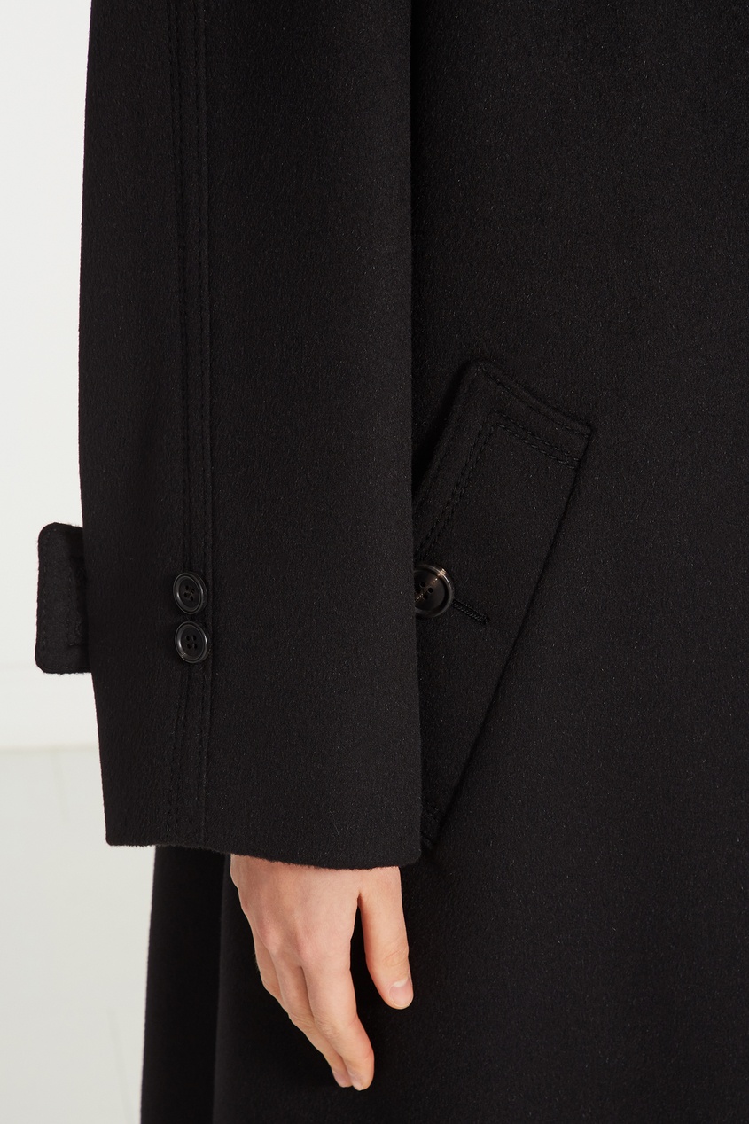 фото Черное шерстяное пальто Prada