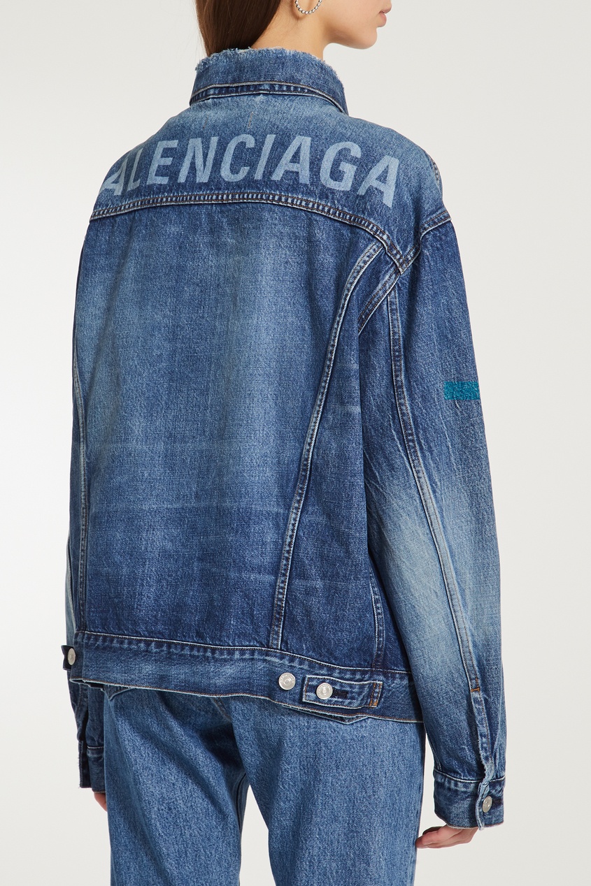 фото Джинсовая куртка с логотипом на спине Balenciaga