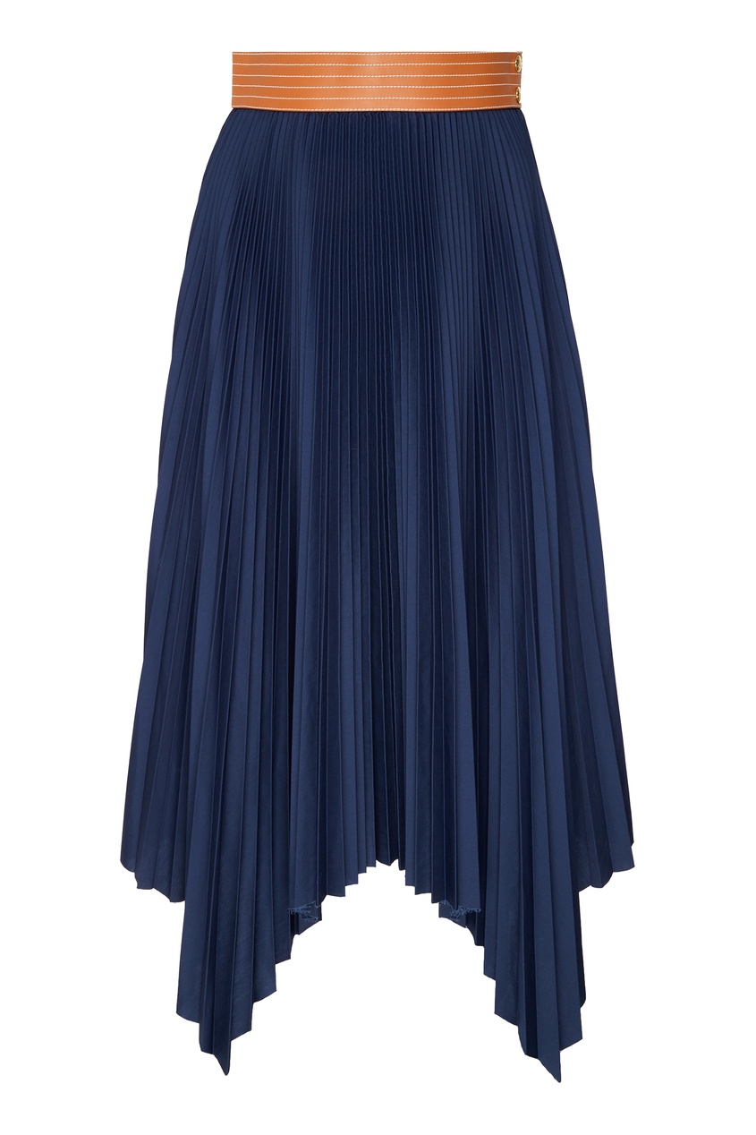 Синяя плиссированная юбка