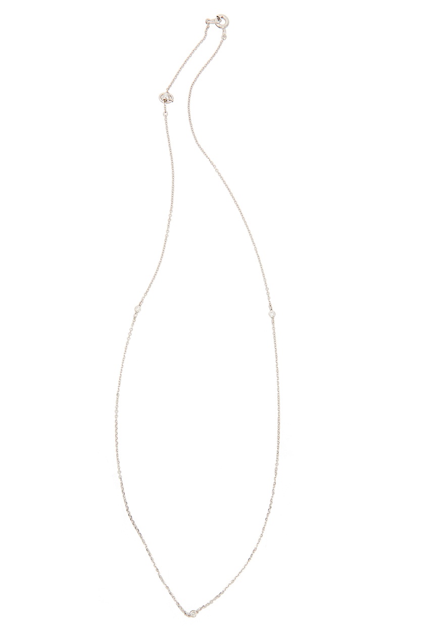 

Колье из белого золота с бриллиантами, Серебряный, Колье из белого золота с бриллиантами