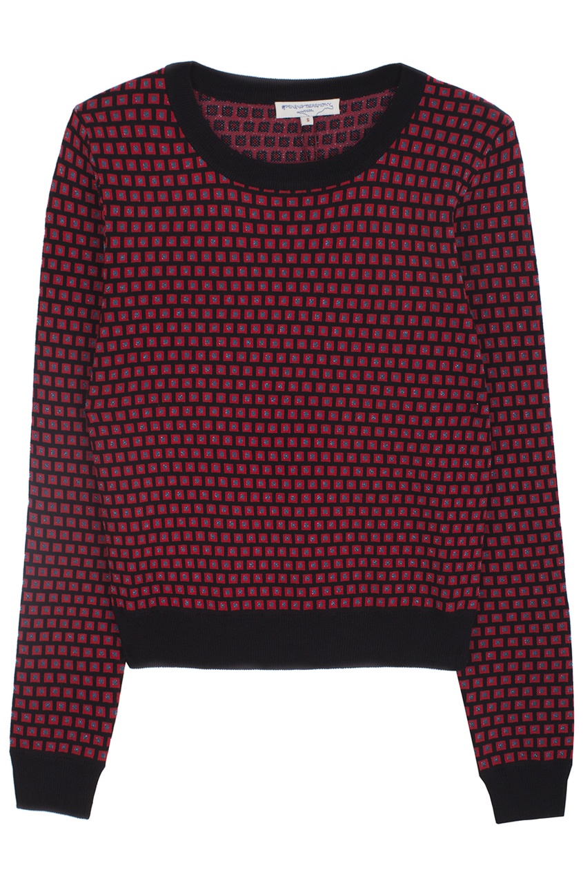 

Джемпер из шелка и хлопка, Красный, Джемпер из шелка и хлопка