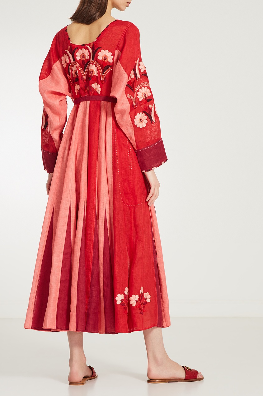 фото Льняное платье макси с цветочным мотивом vita kin