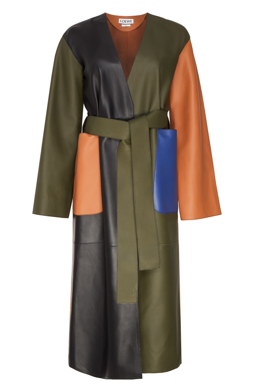 

Разноцветное кожаное пальто, Multicolor
