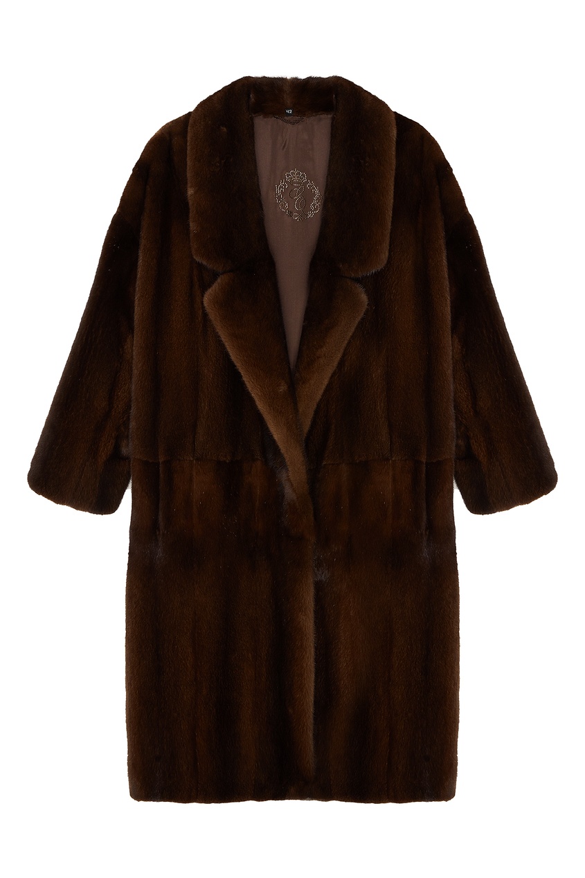 фото Норковое коричневое пальто меха екатерина