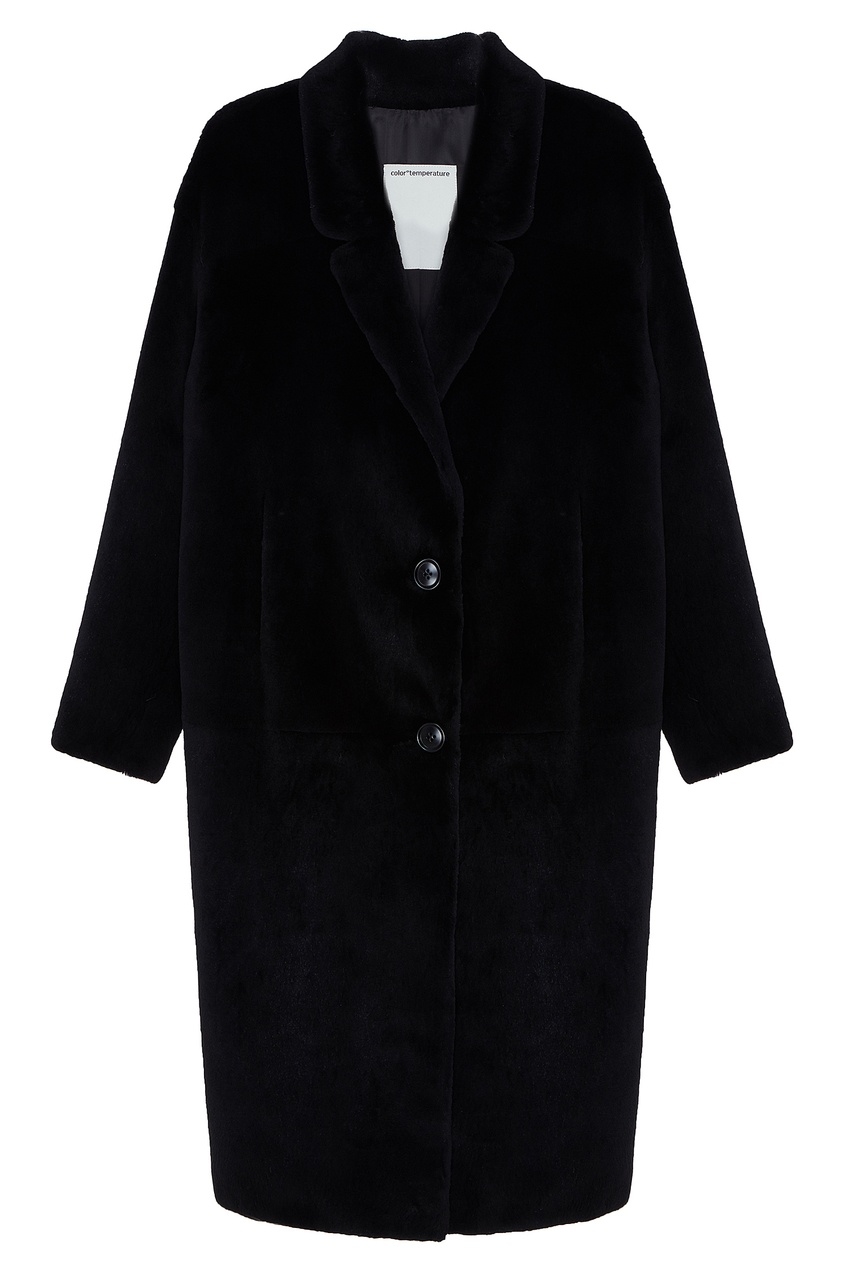 фото Черное меховое пальто «джилиан» color°temperature