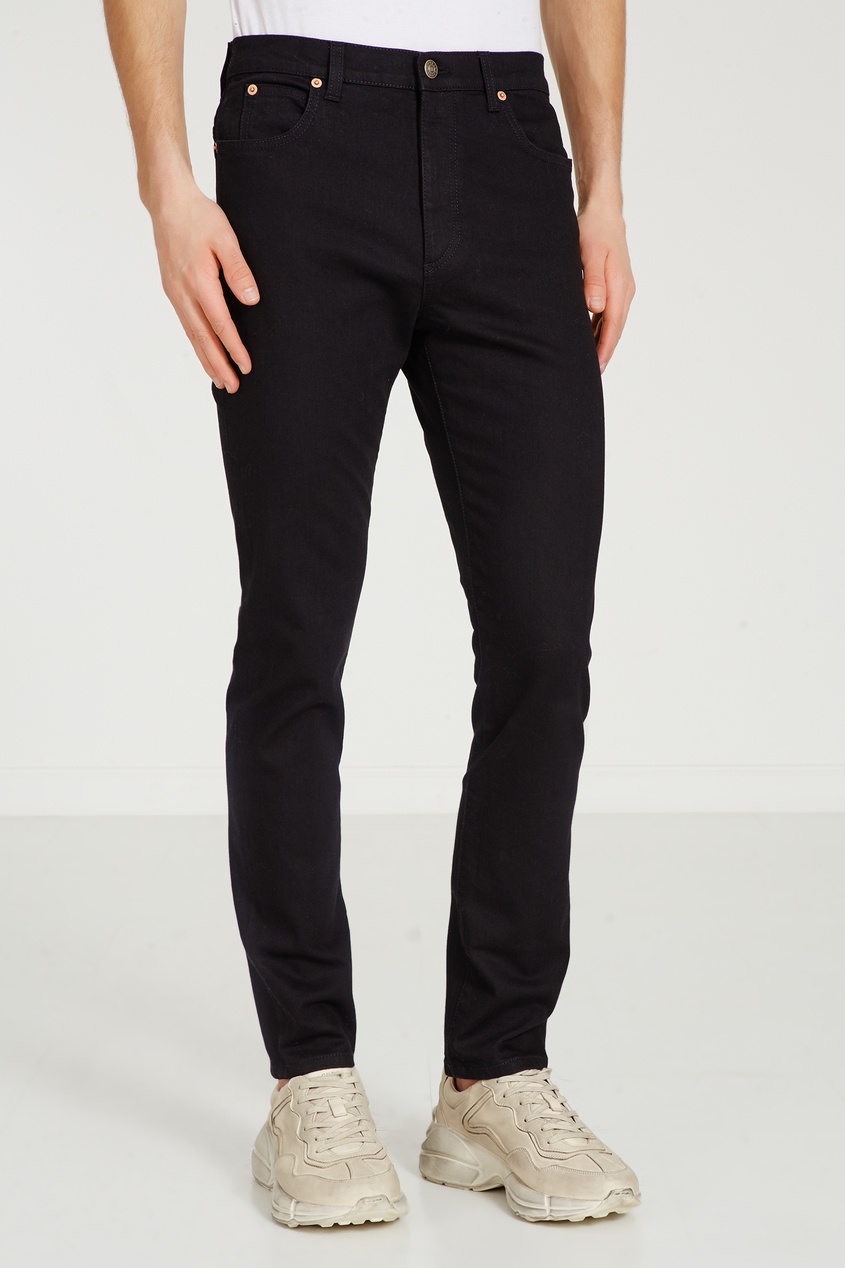 фото Черные джинсы из стрейч-денима Gucci man