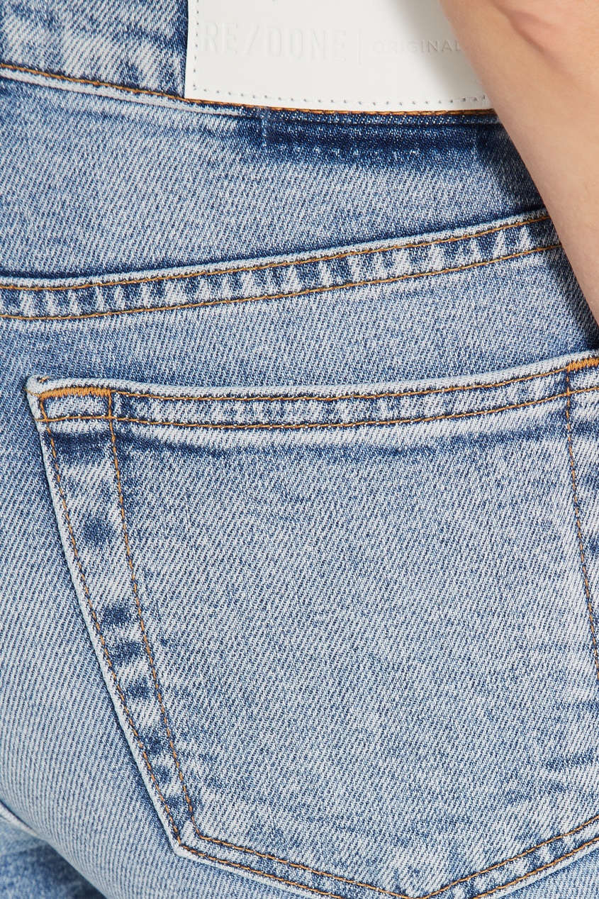 фото Синие укороченные джинсы скинни Re/done