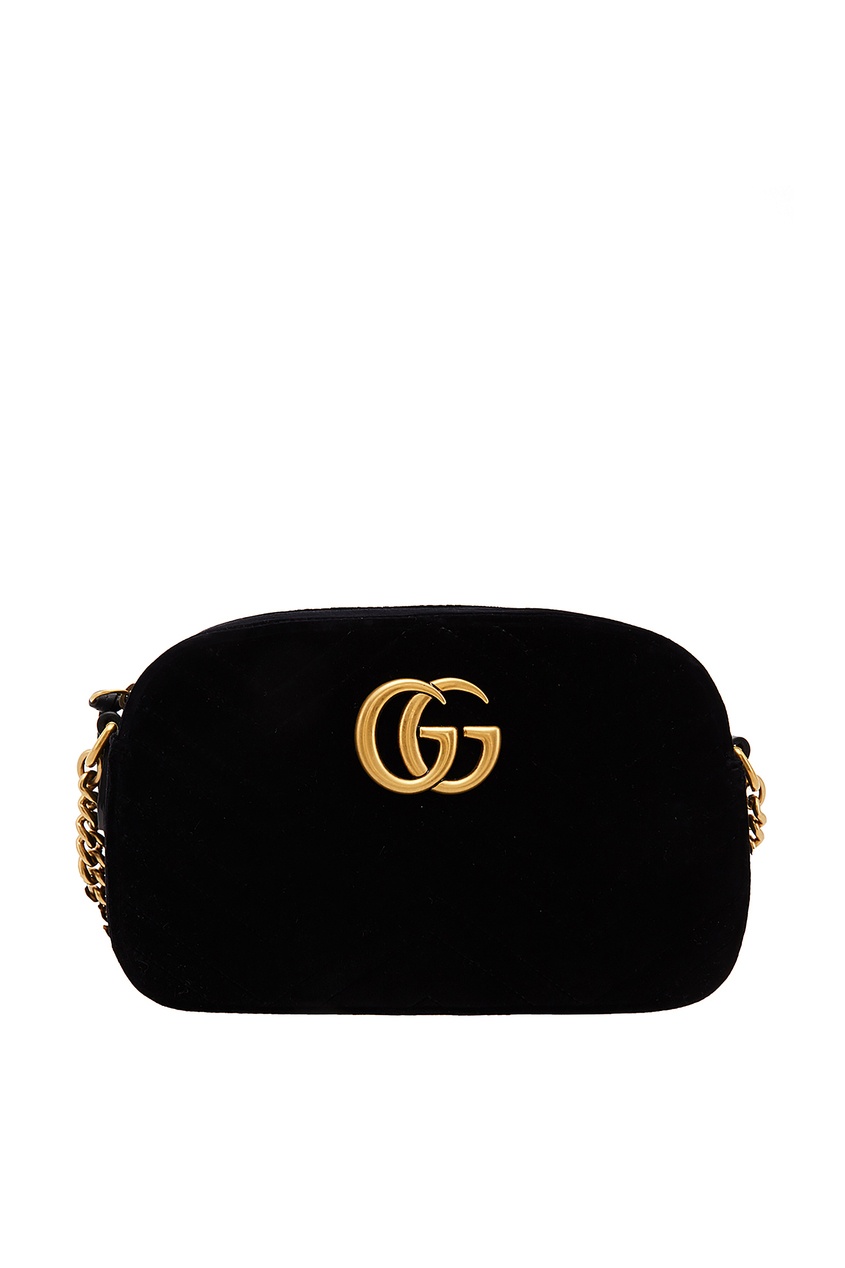 

Черная бархатная сумка GG Marmont, Черный
