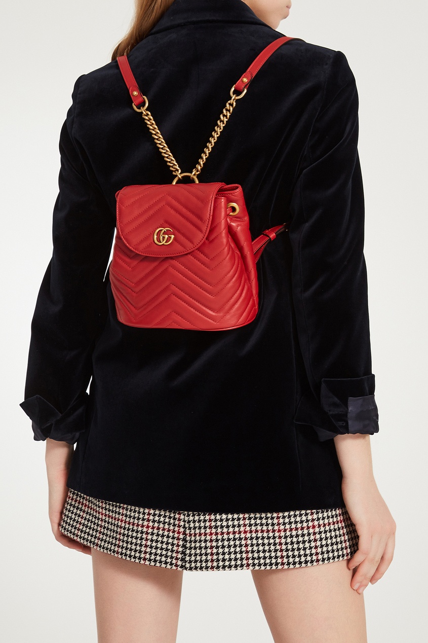 фото Красный рюкзак GG Marmont Gucci