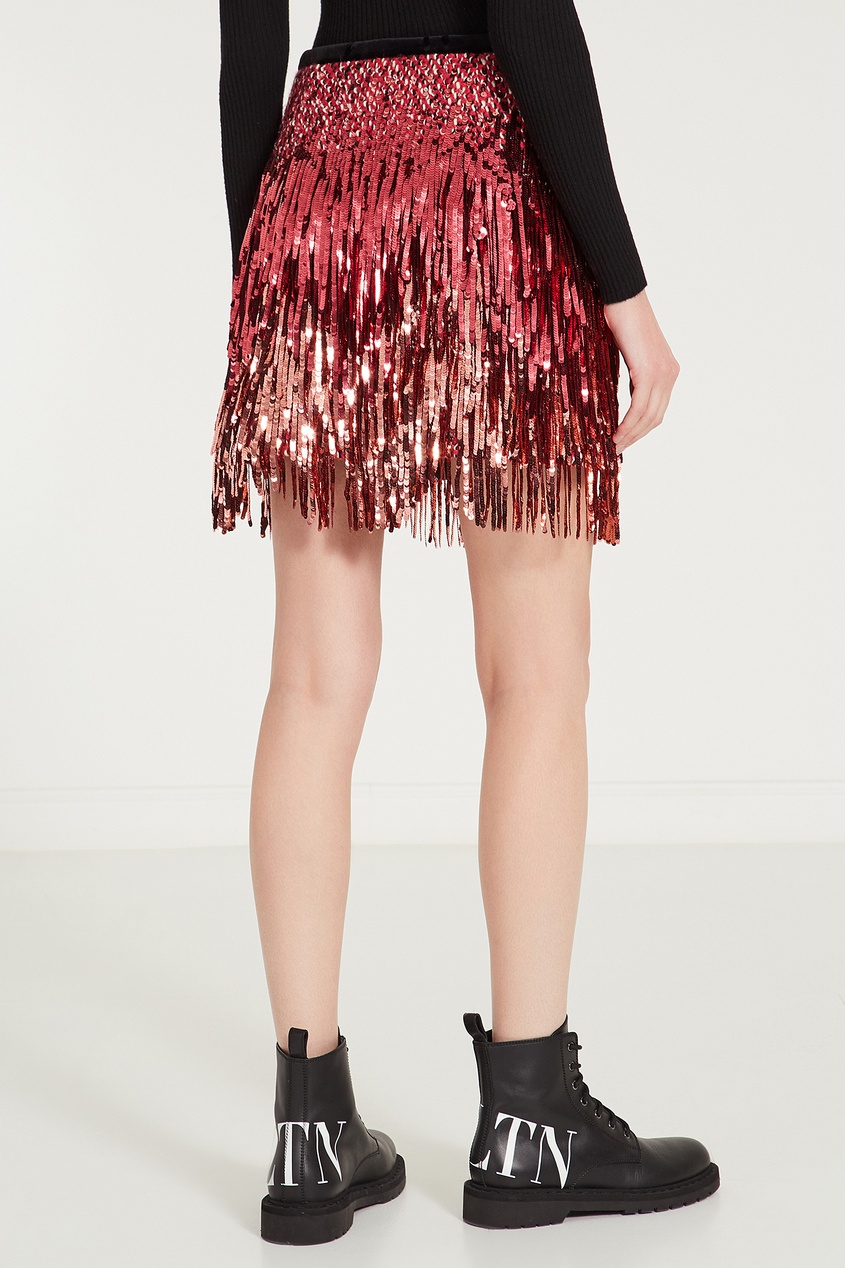 фото Мини-юбка с пайетками и бахромой Gucci