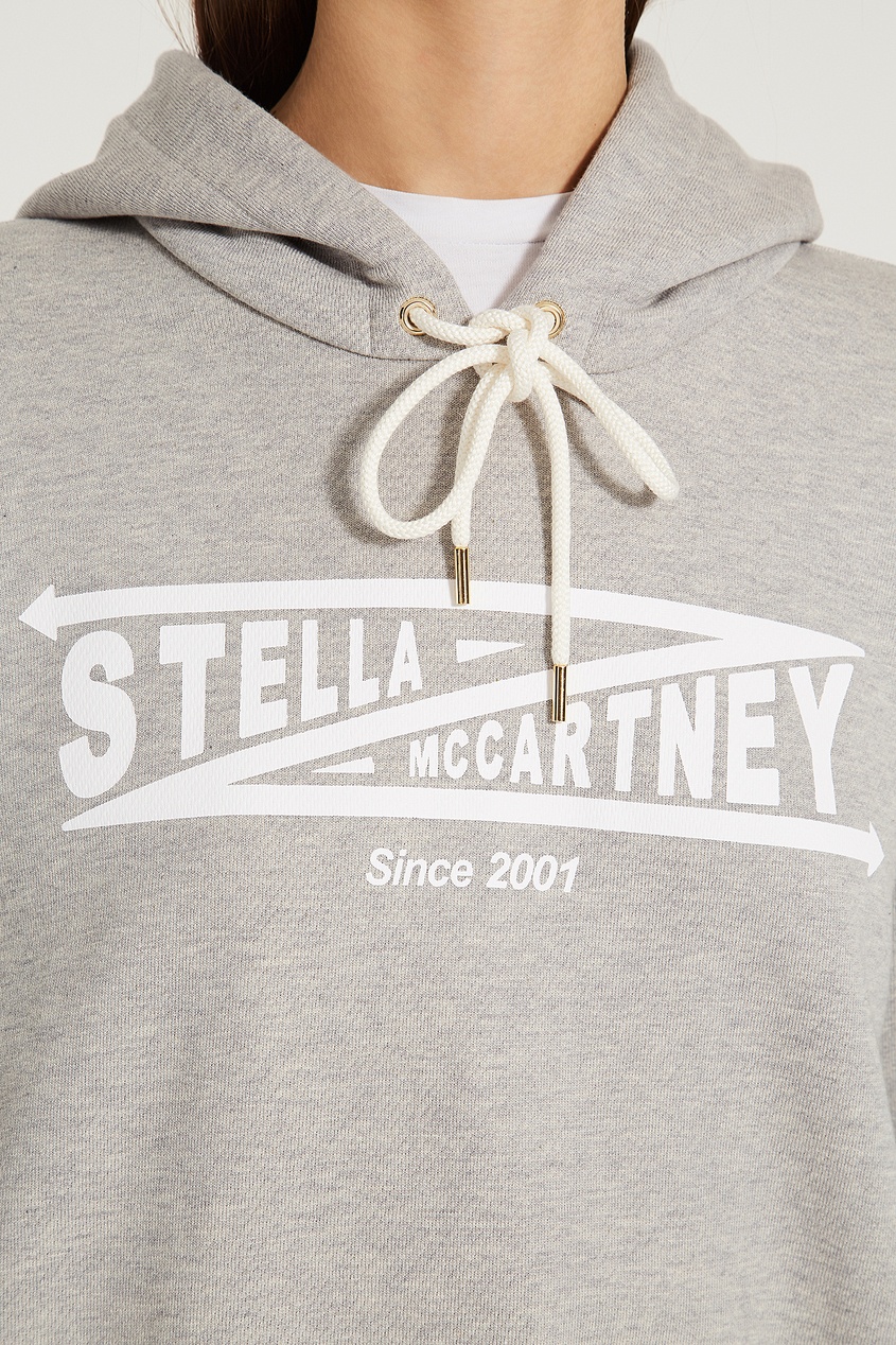 фото Светло-серое худи с логотипом stella mccartney