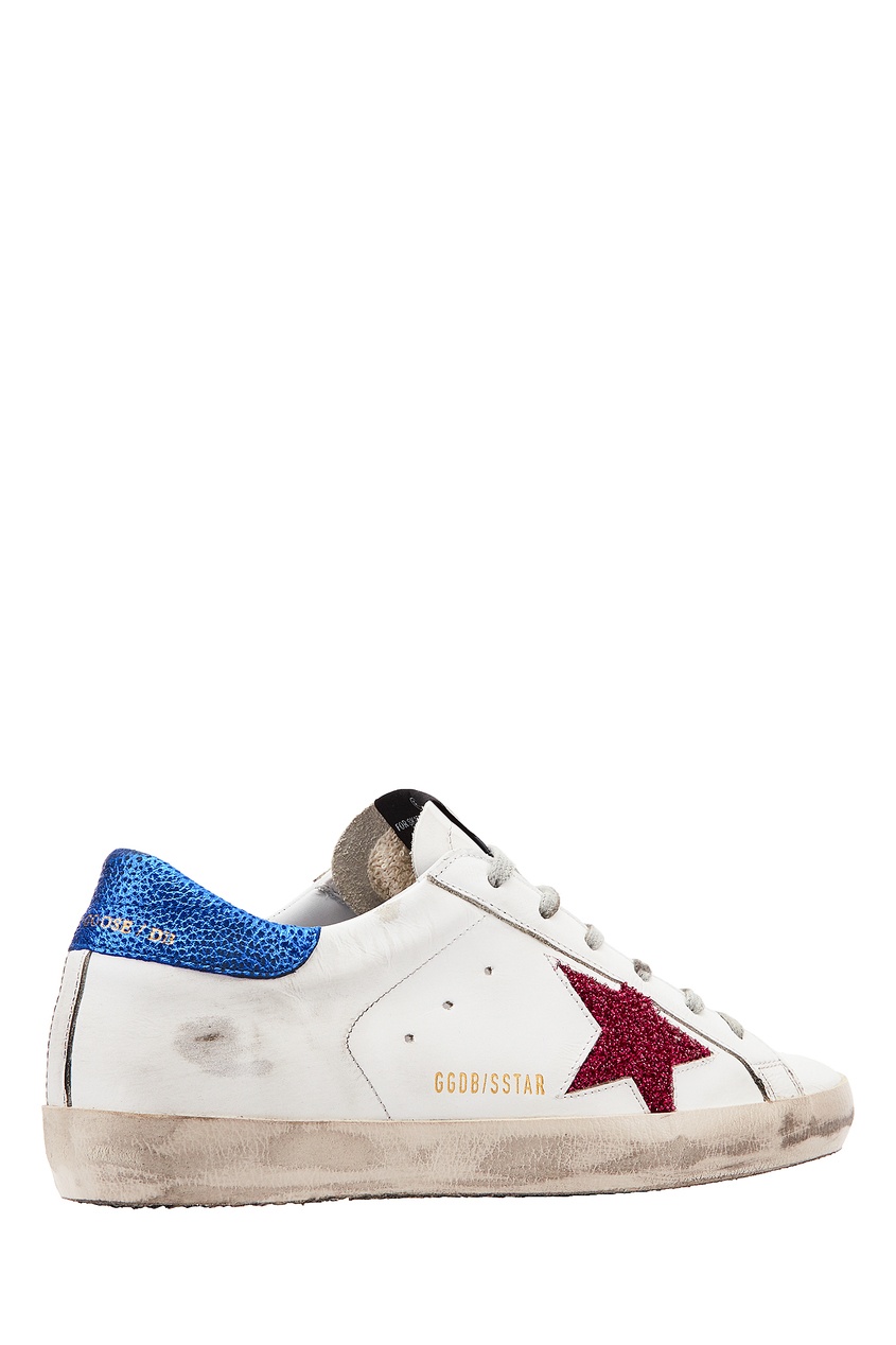 фото Красно-сине-белые кроссовки superstar golden goose deluxe brand